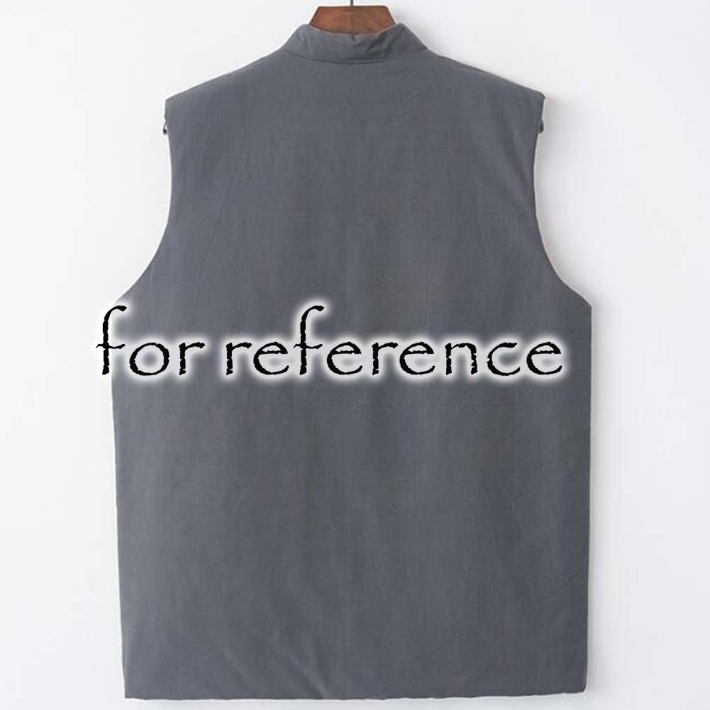 Chinese Style Autumn Winter Cotton Waistcoat Vest Men's Tang Costume Vest Outerwear Sleeveless Jacket; Navy Blue