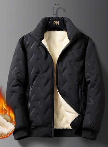 Winter cotton jacket, men's small padded jacket, versatile, velvet, thickened, windproof and coldproof stand collar